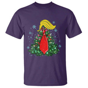 Christmas Trump T Shirt Funny Xmas Tree Blonde Hair Red Cravat TS02 Purple Print Your Wear