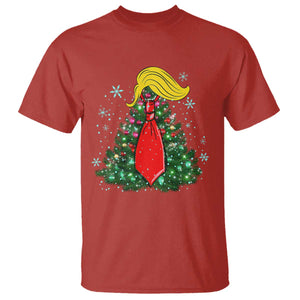 Christmas Trump T Shirt Funny Xmas Tree Blonde Hair Red Cravat TS02 Red Print Your Wear