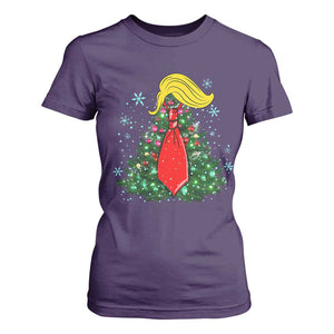 Christmas Trump T Shirt For Women Funny Xmas Tree Blonde Hair Red Cravat TS02 Purple Print Your Wear