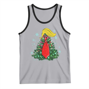 Christmas Trump Tank Top Funny Xmas Tree Blonde Hair Red Cravat TS02 Athletic Heather Black Print Your Wear