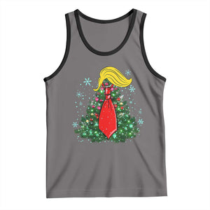 Christmas Trump Tank Top Funny Xmas Tree Blonde Hair Red Cravat TS02 Deep Heather Black Print Your Wear