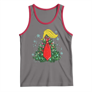 Christmas Trump Tank Top Funny Xmas Tree Blonde Hair Red Cravat TS02 Deep Heather Red Print Your Wear