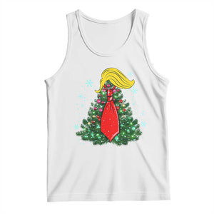 Christmas Trump Tank Top Funny Xmas Tree Blonde Hair Red Cravat TS02 White Print Your Wear