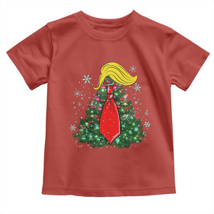 Christmas Trump Toddler T Shirt Funny Xmas Tree Blonde Hair Red Cravat TS02 Red Print Your Wear