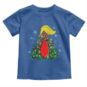 Christmas Trump Toddler T Shirt Funny Xmas Tree Blonde Hair Red Cravat TS02 Royal Blue Print Your Wear