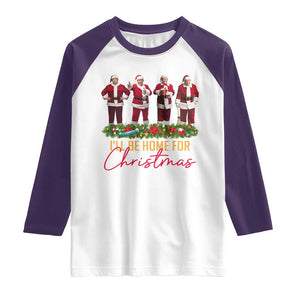 Christmas Trump Dance Raglan Shirt Cosplay Santa President Dancing TS02 White Purple Print Your Wear