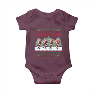 Christmas Trump Dance Baby Onesie Rocking Around The Christmas Tree US President Dancing TS02 Maroon Print Your Wear