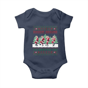 Christmas Trump Dance Baby Onesie Rocking Around The Christmas Tree US President Dancing TS02 Navy Print Your Wear