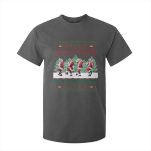 Christmas Trump Dance T Shirt For Kid Rocking Around The Christmas Tree US President Dancing TS02 Dark Heather Print Your Wear