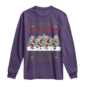 Christmas Trump Dance Long Sleeve Shirt Rocking Around The Christmas Tree US President Dancing TS02 Purple Print Your Wear