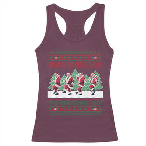 Christmas Trump Dance Racerback Tank Top Rocking Around The Christmas Tree US President Dancing TS02 Maroon Print Your Wear