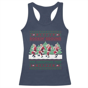 Christmas Trump Dance Racerback Tank Top Rocking Around The Christmas Tree US President Dancing TS02 Navy Print Your Wear