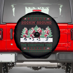 Christmas Trump Dance Spare Tire Cover Rocking Around The Christmas Tree US President Dancing TS02 Black Print Your Wear