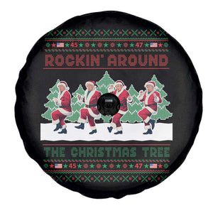 Christmas Trump Dance Spare Tire Cover Rocking Around The Christmas Tree US President Dancing TS02 Print Your Wear