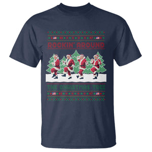 Christmas Trump Dance T Shirt Rocking Around The Christmas Tree US President Dancing TS02 Navy Print Your Wear