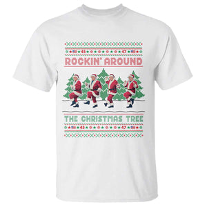 Christmas Trump Dance T Shirt Rocking Around The Christmas Tree US President Dancing TS02 White Print Your Wear