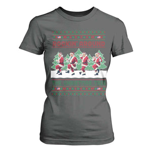 Christmas Trump Dance T Shirt For Women Rocking Around The Christmas Tree US President Dancing TS02 Dark Heather Print Your Wear