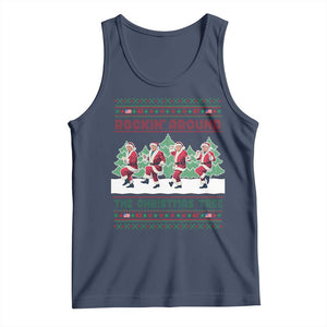 Christmas Trump Dance Tank Top Rocking Around The Christmas Tree US President Dancing TS02 Navy Print Your Wear