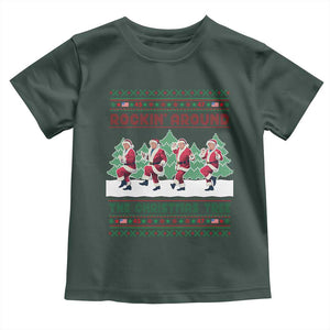 Christmas Trump Dance Toddler T Shirt Rocking Around The Christmas Tree US President Dancing TS02 Dark Forest Green Print Your Wear