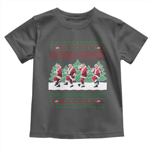 Christmas Trump Dance Toddler T Shirt Rocking Around The Christmas Tree US President Dancing TS02 Dark Heather Print Your Wear