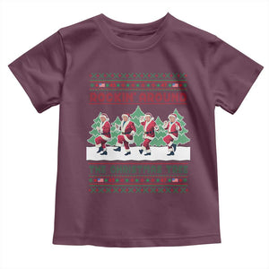 Christmas Trump Dance Toddler T Shirt Rocking Around The Christmas Tree US President Dancing TS02 Maroon Print Your Wear