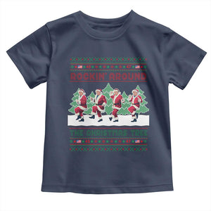 Christmas Trump Dance Toddler T Shirt Rocking Around The Christmas Tree US President Dancing TS02 Navy Print Your Wear