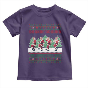 Christmas Trump Dance Toddler T Shirt Rocking Around The Christmas Tree US President Dancing TS02 Purple Print Your Wear