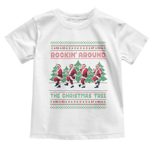 Christmas Trump Dance Toddler T Shirt Rocking Around The Christmas Tree US President Dancing TS02 White Print Your Wear