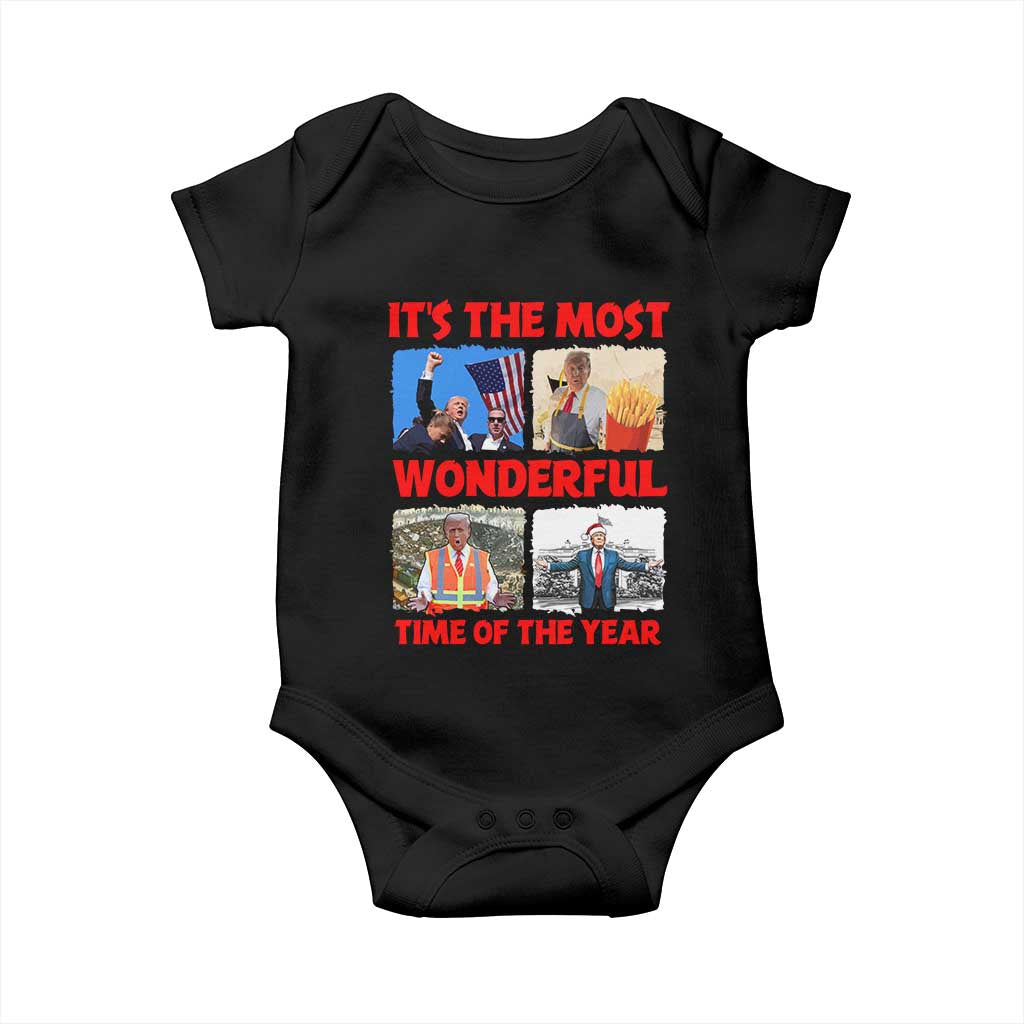 Christmas Trump 2024 Baby Onesie It's The Most Wonderful Time Of The Year TS02 Black Print Your Wear