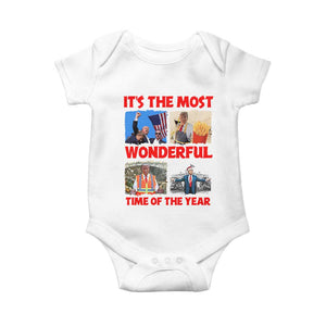 Christmas Trump 2024 Baby Onesie It's The Most Wonderful Time Of The Year TS02 White Print Your Wear