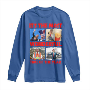 Christmas Trump 2024 Long Sleeve Shirt It's The Most Wonderful Time Of The Year TS02 Royal Blue Print Your Wear