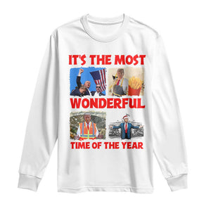 Christmas Trump 2024 Long Sleeve Shirt It's The Most Wonderful Time Of The Year TS02 White Print Your Wear