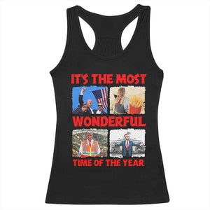 Christmas Trump 2024 Racerback Tank Top It's The Most Wonderful Time Of The Year TS02 Black Print Your Wear