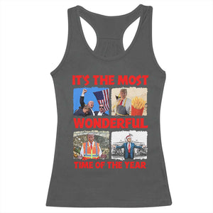 Christmas Trump 2024 Racerback Tank Top It's The Most Wonderful Time Of The Year TS02 Dark Heather Print Your Wear