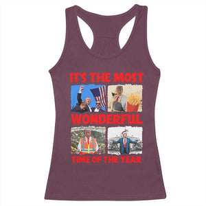 Christmas Trump 2024 Racerback Tank Top It's The Most Wonderful Time Of The Year TS02 Maroon Print Your Wear