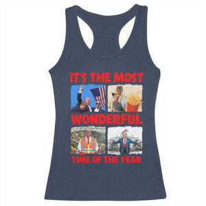 Christmas Trump 2024 Racerback Tank Top It's The Most Wonderful Time Of The Year TS02 Navy Print Your Wear