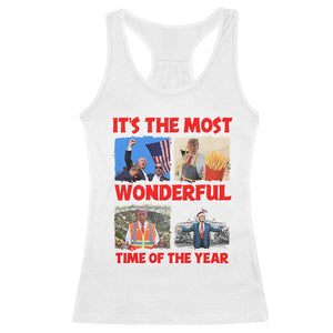 Christmas Trump 2024 Racerback Tank Top It's The Most Wonderful Time Of The Year TS02 White Print Your Wear