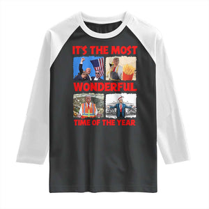 Christmas Trump 2024 Raglan Shirt It's The Most Wonderful Time Of The Year TS02 Black White Print Your Wear