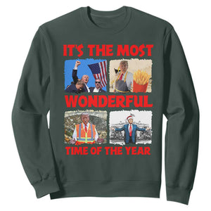 Christmas Trump 2024 Sweatshirt It's The Most Wonderful Time Of The Year TS02 Dark Forest Green Print Your Wear