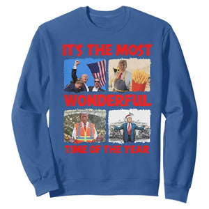 Christmas Trump 2024 Sweatshirt It's The Most Wonderful Time Of The Year TS02 Royal Blue Print Your Wear