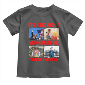 Christmas Trump 2024 Toddler T Shirt It's The Most Wonderful Time Of The Year TS02 Dark Heather Print Your Wear