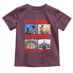 Christmas Trump 2024 Toddler T Shirt It's The Most Wonderful Time Of The Year TS02 Maroon Print Your Wear