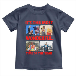 Christmas Trump 2024 Toddler T Shirt It's The Most Wonderful Time Of The Year TS02 Navy Print Your Wear