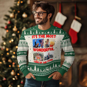 Xmas Trump 2024 Ugly Christmas Sweater It's The Most Wonderful Time Of The Year TS02 Green Print Your Wear