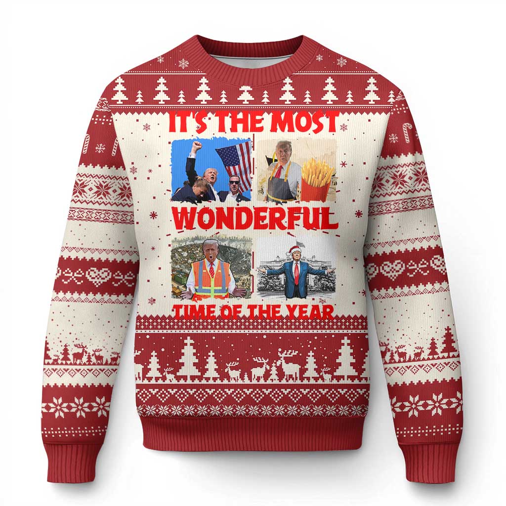 Xmas Trump 2024 Ugly Christmas Sweater It's The Most Wonderful Time Of The Year TS02 Red Print Your Wear