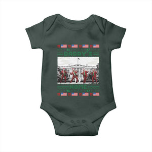 Christmas Trump Baby Onesie Daddy's Home TS02 Dark Forest Green Print Your Wear