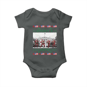 Christmas Trump Baby Onesie Daddy's Home TS02 Dark Heather Print Your Wear