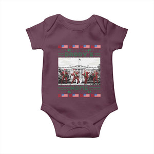 Christmas Trump Baby Onesie Daddy's Home TS02 Maroon Print Your Wear