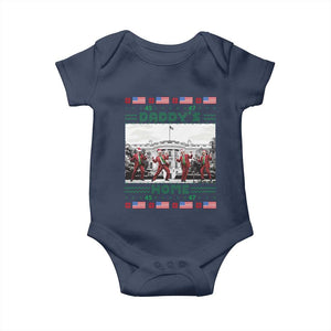 Christmas Trump Baby Onesie Daddy's Home TS02 Navy Print Your Wear