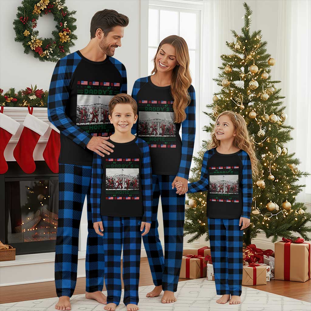Christmas Trump Plaid Pajama Set Daddy's Home TS02 Blue Plaid Print Your Wear